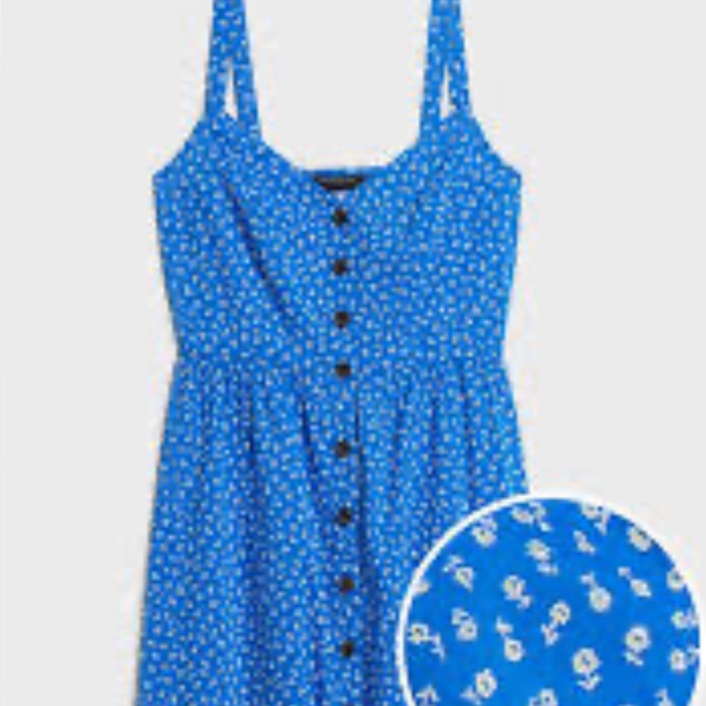 Banana Republuc Blue Floral Button-Down Dress